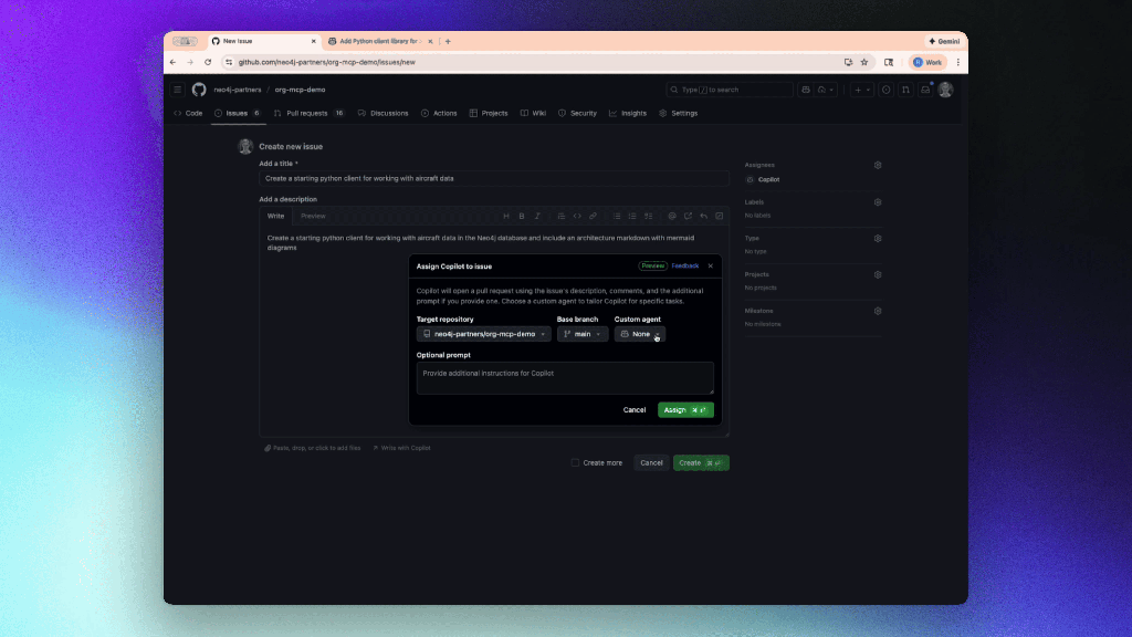 An animated gif showing the Neo4j Docker Client Generator custom agent.