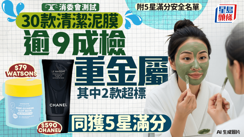 消委會泥狀清潔面膜測試｜逾九成含重金屬！CHANEL及一款韓國品牌最安全 即睇5星名單