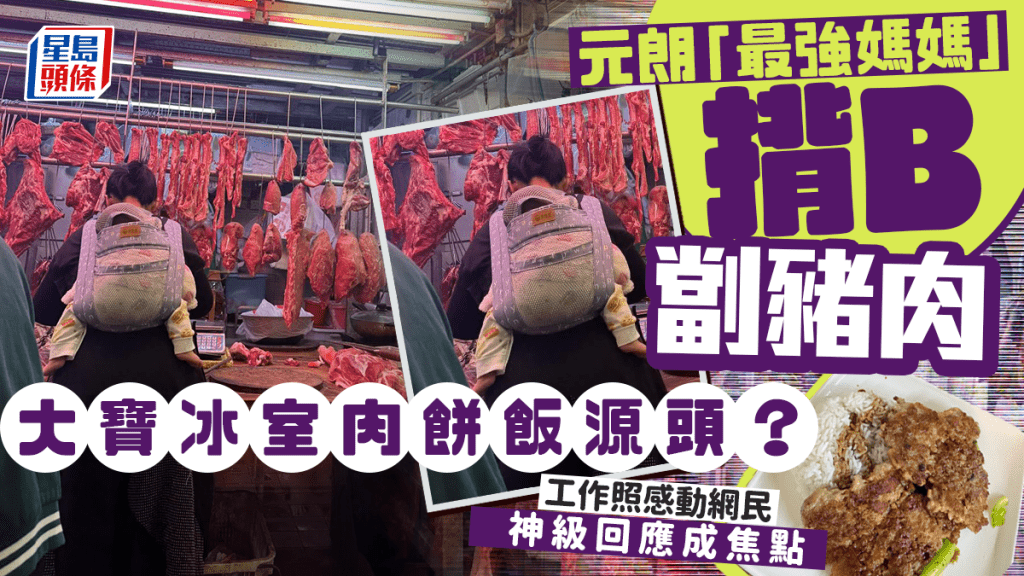 大寶冰室肉餅飯源頭？元朗「最強媽媽」揹B劏豬肉 工作照感動網民 神級回應成焦點｜Juicy叮